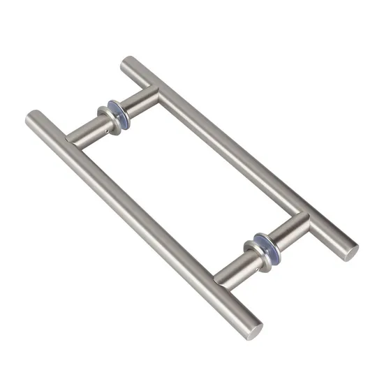 Stainless Steel H Shape Round Frameless Glass Door Hardware Ladder Mounting Big Door Pull Handle 