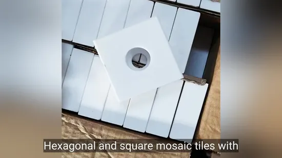 Hexagonal and Square Mosaic Tiles with Dimples Made From 95% Alumina Bricks 